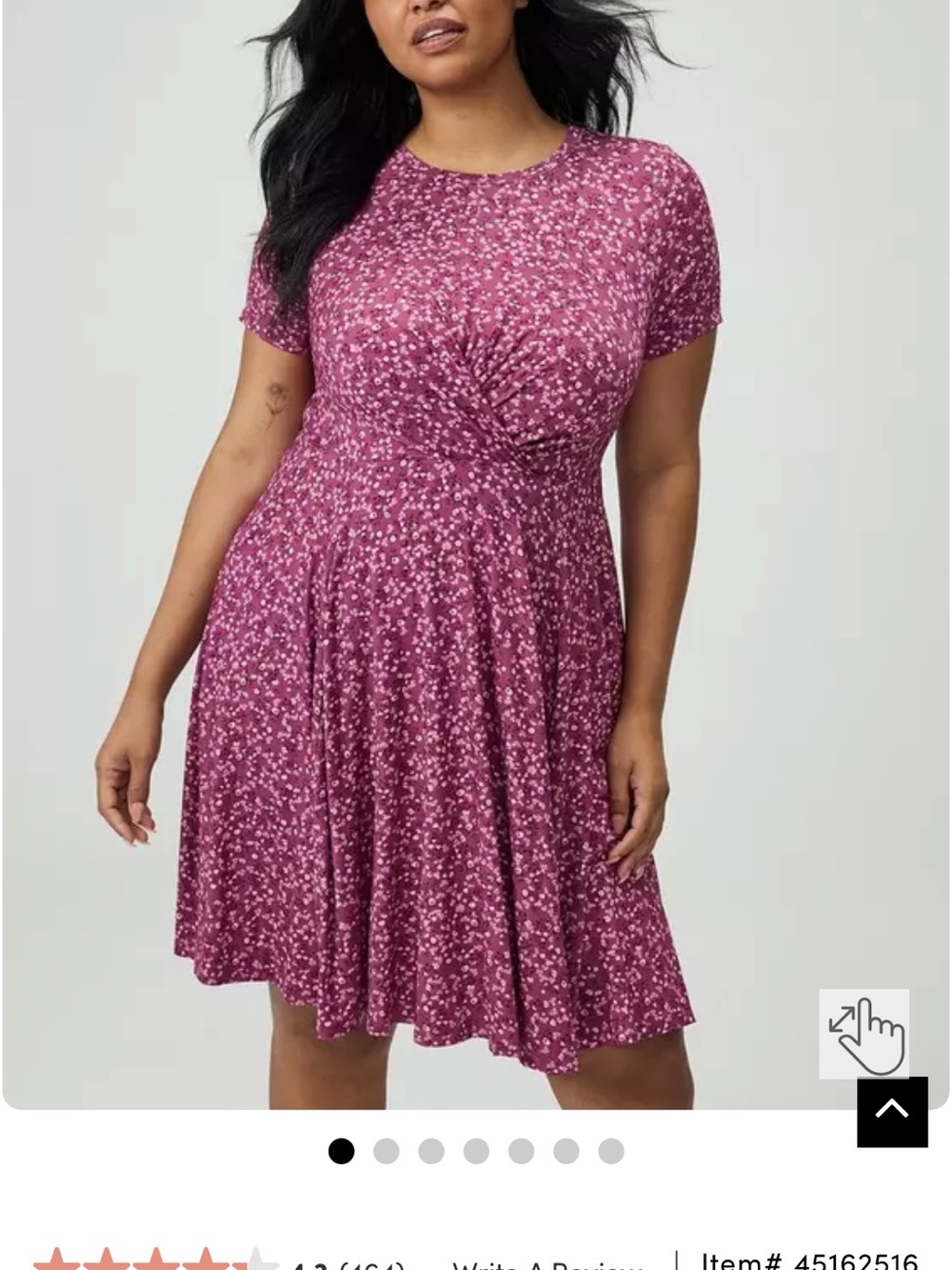 torrid Plum Floral Twist-Front Short Sleeve Dress